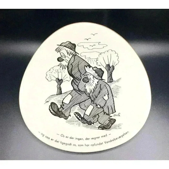 Vintage MCM Knabstrup Danish Pottery Plaque STORM P Robert Storm Petersen Plate - Picture 3 of 10